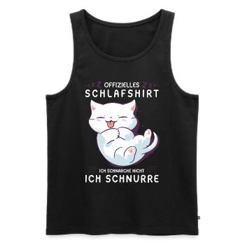 Offizielles Schlafshirt personalisiert mit Katze - Männer Premium Bio Tank Top - Schwarz - Vorne - Michal (187cm)