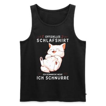 Offizielles Schlafshirt personalisiert mit Katze - Männer Premium Bio Tank Top - Schwarz - Vorne - Michal (187cm)