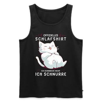 Offizielles Schlafshirt personalisiert mit Katze - Männer Premium Bio Tank Top - Schwarz - Vorne - Michal (187cm)
