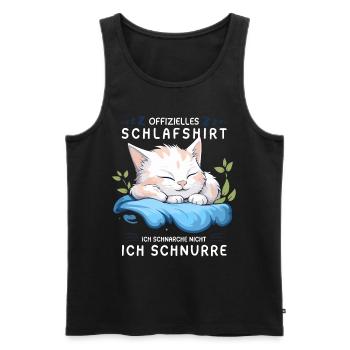 Offizielles Schlafshirt personalisiert mit Katze - Männer Premium Bio Tank Top - Schwarz - Vorne - Michal (187cm)