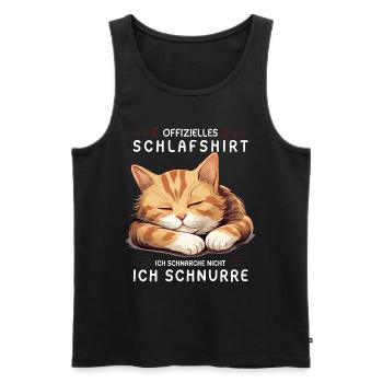 Offizielles Schlafshirt personalisiert mit Katze - Männer Premium Bio Tank Top - Schwarz - Vorne - Michal (187cm)