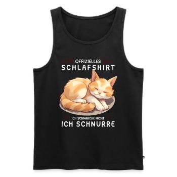 Offizielles Schlafshirt personalisiert mit Katze - Männer Premium Bio Tank Top - Schwarz - Vorne - Michal (187cm)
