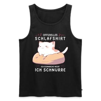 Offizielles Schlafshirt personalisiert mit Katze - Männer Premium Bio Tank Top - Schwarz - Vorne - Michal (187cm)