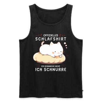 Offizielles Schlafshirt personalisiert mit Katze - Männer Premium Bio Tank Top - Schwarz - Vorne - Michal (187cm)