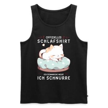 Offizielles Schlafshirt personalisiert mit Katze - Männer Premium Bio Tank Top - Schwarz - Vorne - Michal (187cm)