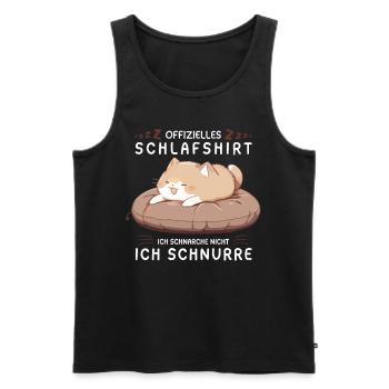 Offizielles Schlafshirt personalisiert mit Katze - Männer Premium Bio Tank Top - Schwarz - Vorne - Michal (187cm)