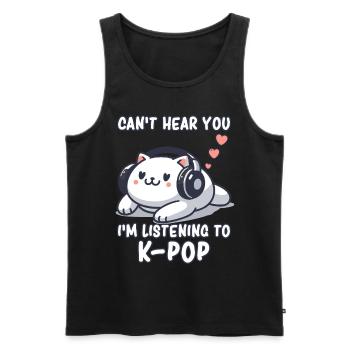 K-Pop KPop Chat Coréen Musique - Débardeur bio Premium Homme - noir - Devant - AI Model Male 178 light (178cm)