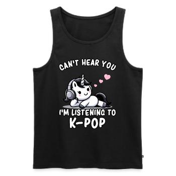 K-Pop KPop Licorne de la musique coréenne - Débardeur bio Premium Homme - noir - Devant - AI Model Male 178 light (178cm)