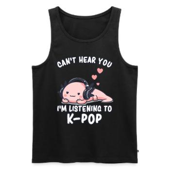 K-Pop KPop Musique Coréenne Axolotl - Débardeur bio Premium Homme - noir - Devant - AI Model Male 178 light (178cm)