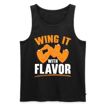Buffalo Wings Foodie Cuisine Américaine Poulet - Débardeur bio Premium Homme - noir - Devant - Michal (187cm)