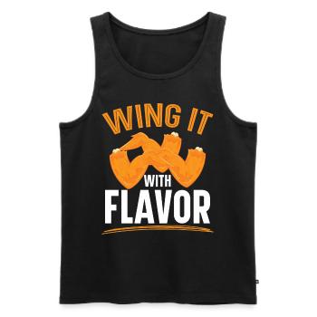 Buffalo Wings Foodie Cuisine Américaine Poulet - Débardeur bio Premium Homme - noir - Devant - Michal (187cm)