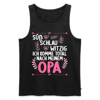 Ich komme total nach meinem Opa Enkelin Enkel - Männer Premium Bio Tank Top - Schwarz - Vorne - Michal (187cm)