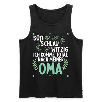 Ich komme total nach meiner Oma Enkelin Enkel - Männer Premium Bio Tank Top - Schwarz - Vorne - Michal (187cm)
