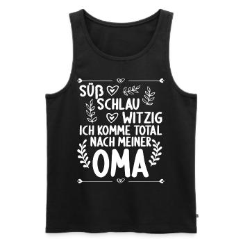 Ich komme total nach meiner Oma Enkelin Enkel - Männer Premium Bio Tank Top - Schwarz - Vorne - Michal (187cm)