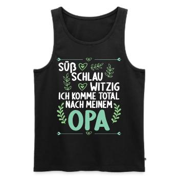 Ich komme total nach meinem Opa Enkelin Enkel - Männer Premium Bio Tank Top - Schwarz - Vorne - Michal (187cm)