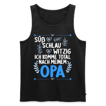 Ich komme total nach meinem Opa Enkelin Enkel - Männer Premium Bio Tank Top - Schwarz - Vorne - Michal (187cm)