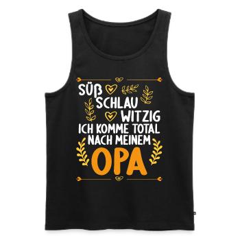 Ich komme total nach meinem Opa Enkelin Enkel - Männer Premium Bio Tank Top - Schwarz - Vorne - Michal (187cm)