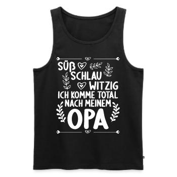 Ich komme total nach meinem Opa Enkelin Enkel - Männer Premium Bio Tank Top - Schwarz - Vorne - Michal (187cm)