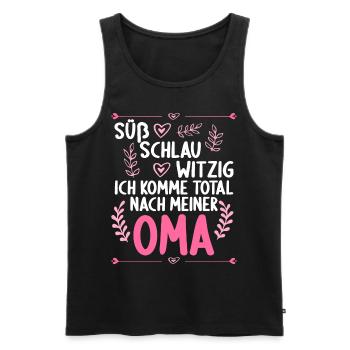 Ich komme total nach meiner Oma Enkelin Enkel - Männer Premium Bio Tank Top - Schwarz - Vorne - Michal (187cm)