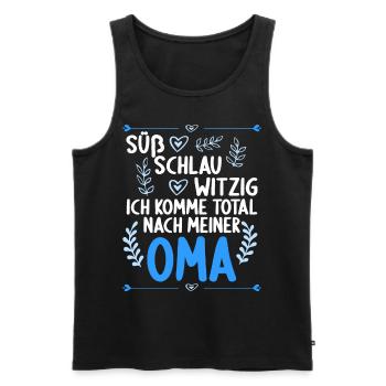 Ich komme total nach meiner Oma Enkelin Enkel - Männer Premium Bio Tank Top - Schwarz - Vorne - Michal (187cm)