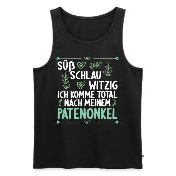 Ich komme total nach meinem Patenonkel Patenkind - Männer Premium Bio Tank Top - Schwarz - Vorne - Michal (187cm)