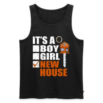 C’est une nouvelle maison - Débardeur bio Premium Homme - noir - Devant - Michal (187cm)