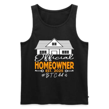 Official Homeowner EST.2025 BTC Did It - Men's Premium Organic Tank Top - black - Front - AI Model Male 178 light (178cm)