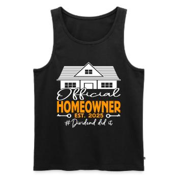 Official Homeowner EST.2025 Dividend - Männer Premium Bio Tank Top - Schwarz - Vorne - AI Model Male 178 light (178cm)