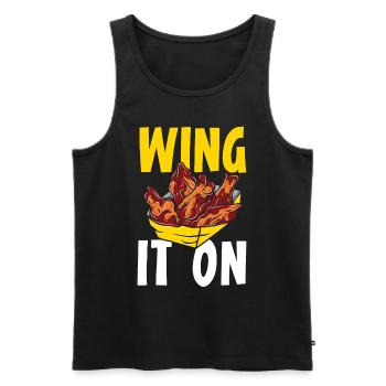 Buffalo Wings Foodie Cuisine Américaine Poulet - Débardeur bio Premium Homme - noir - Devant - Michal (187cm)