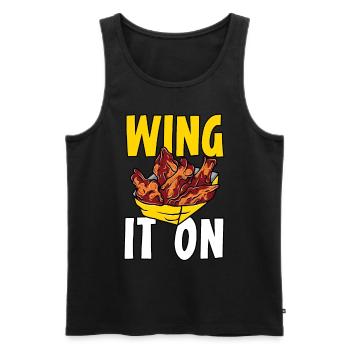 Buffalo Wings Foodie Cuisine Américaine Poulet - Débardeur bio Premium Homme - noir - Devant - Michal (187cm)