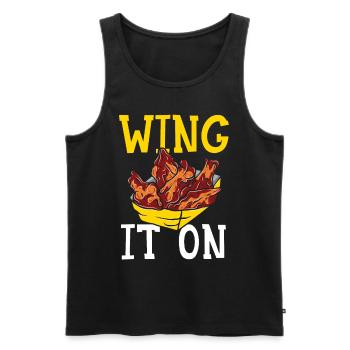 Buffalo Wings Foodie Cuisine Américaine Poulet - Débardeur bio Premium Homme - noir - Devant - Michal (187cm)
