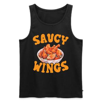 Buffalo Wings Foodie Cuisine Américaine Poulet - Débardeur bio Premium Homme - noir - Devant - Michal (187cm)