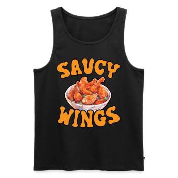 Buffalo Wings Foodie Cuisine Américaine Poulet - Débardeur bio Premium Homme - noir - Devant - Michal (187cm)