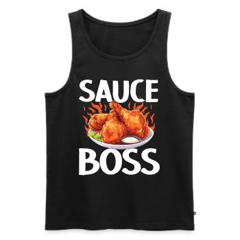 Buffalo Wings Foodie Cuisine Américaine Poulet - Débardeur bio Premium Homme - noir - Devant - Michal (187cm)
