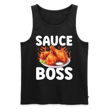 Buffalo Wings Foodie Cuisine Américaine Poulet - Débardeur bio Premium Homme - noir - Devant - Michal (187cm)