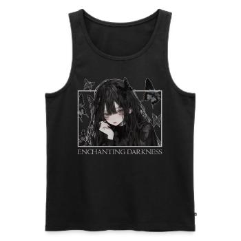 Enchanting Darkness Butterflies Anime Girl Etherea - Männer Premium Bio Tank Top - Schwarz - Vorne - Michal (187cm)
