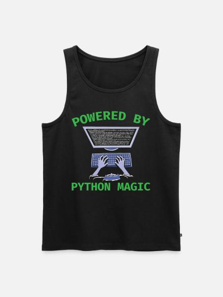 Powered by Python Magic Python Programming Coding - Männer Premium Bio Tank Top - Schwarz