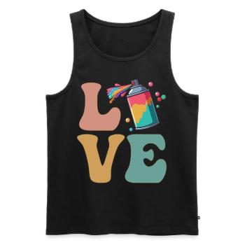 Graffiti Art urbain Graffiti de rue Tag - Débardeur bio Premium Homme - noir - Devant - Michal (187cm)