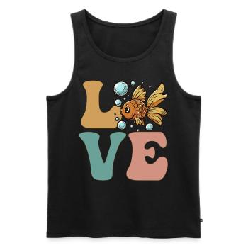 Goldfisch Fischliebhaber Goldfisch - Männer Premium Bio Tank Top - Schwarz - Vorne - Michal (187cm)