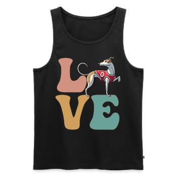 Greyhound Dog Lovers - Men's Premium Organic Tank Top - black - Front - AI Model Male 178 light (178cm)