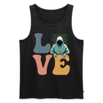 Hacker Hacking Cybersicherheit Anonym - Männer Premium Bio Tank Top - Schwarz - Vorne - AI Model Male 178 light (178cm)