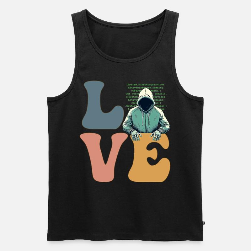 Hacker Hacking Cybersecurity Anonymous - Men's Premium Organic Tank Top - black