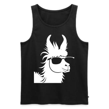 Funny Llama Wearing Sunglasses Cool Llamas - Men's Premium Organic Tank Top - black - Front - Michal (187cm)