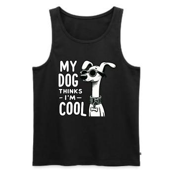 Chien Chien Maman Chien Papa Chien Propriétaire Cool Chien - Débardeur bio Premium Homme - noir - Devant - Michal (187cm)