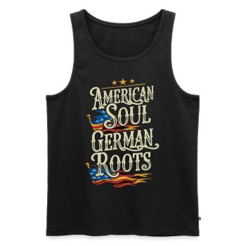 American Soul German Roots Deutschland Amerika - Männer Premium Bio Tank Top - Schwarz - Vorne - Michal (187cm)