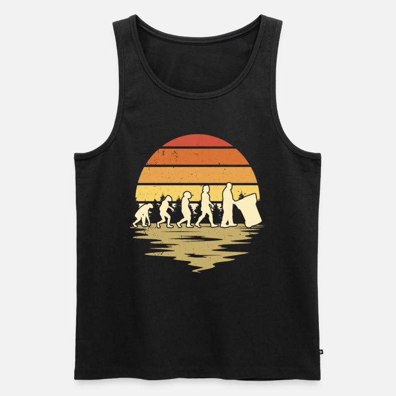 Müllmann Evolution Müllabfuhr Müllwagen - Männer Premium Bio Tank Top - Schwarz