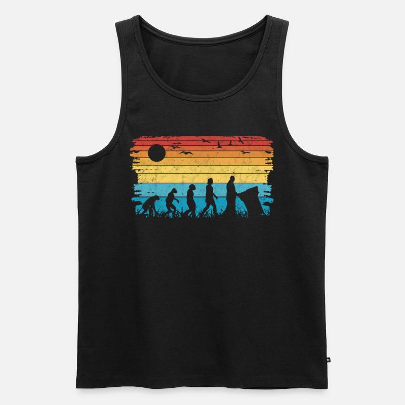 Müllmann Evolution Müllabfuhr Müllwagen - Männer Premium Bio Tank Top - Schwarz