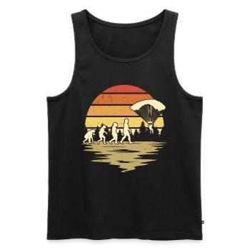 Parachutist EvolutionSkydive Skydive - Men's Premium Organic Tank Top - black - Front - AI Model Male 178 light (178cm)