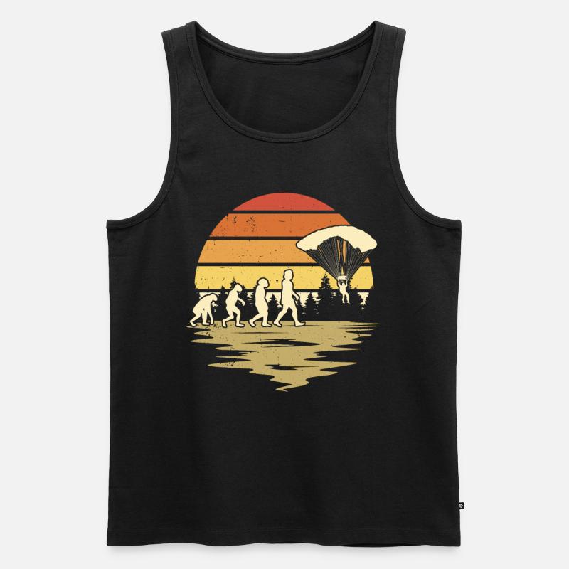 Fallschirmspringer EvolutionFallmschirm Skydive - Männer Premium Bio Tank Top - Schwarz