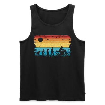 Motorradfahrer Evolution Motorrad Biker - Männer Premium Bio Tank Top - Schwarz - Vorne - AI Model Male 178 light (178cm)